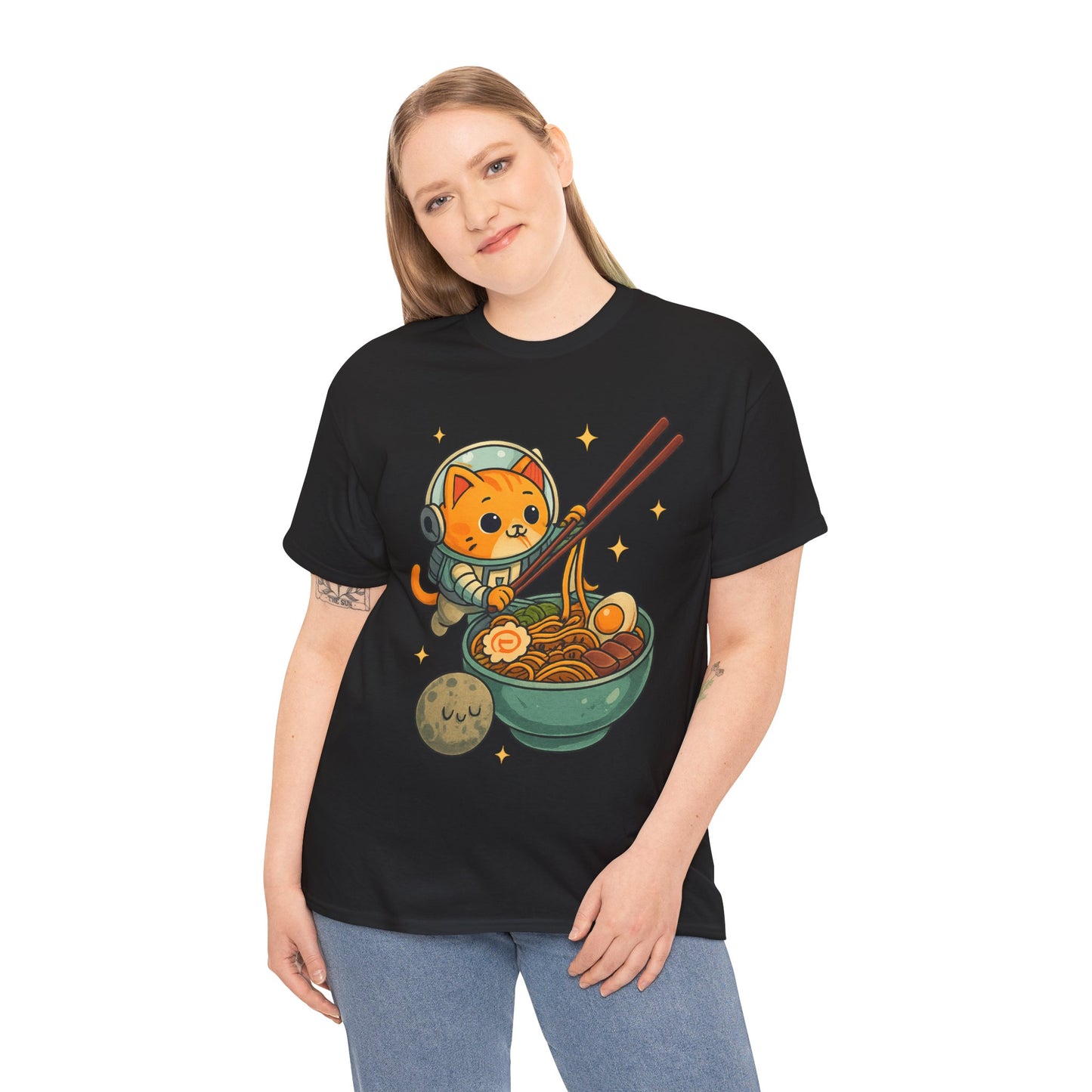 Cute Cat Astronaut Tee, Unisex Cotton Shirt, Fun Graphic Tee for Cat Lovers, Gift for Birthdays, Cozy Casual Wear
