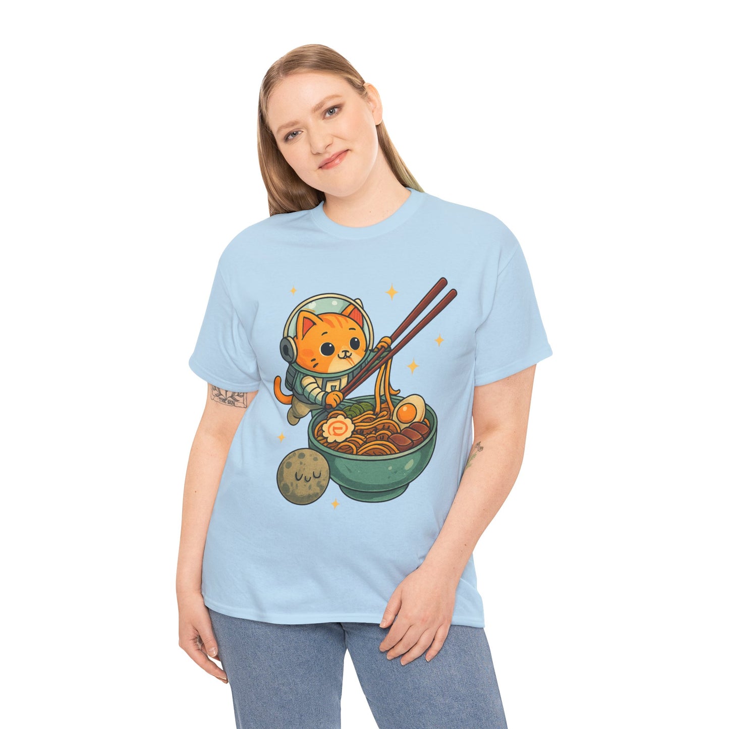 Cute Cat Astronaut Tee, Unisex Cotton Shirt, Fun Graphic Tee for Cat Lovers, Gift for Birthdays, Cozy Casual Wear