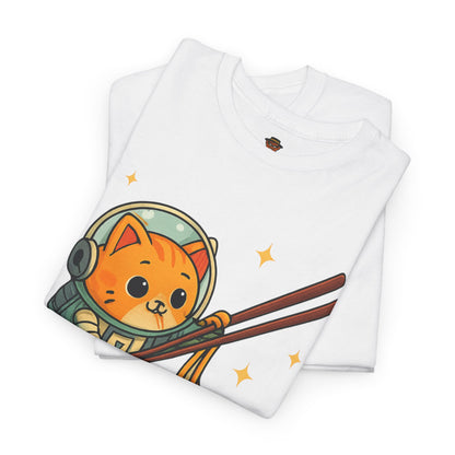 Cute Cat Astronaut Tee, Unisex Cotton Shirt, Fun Graphic Tee for Cat Lovers, Gift for Birthdays, Cozy Casual Wear
