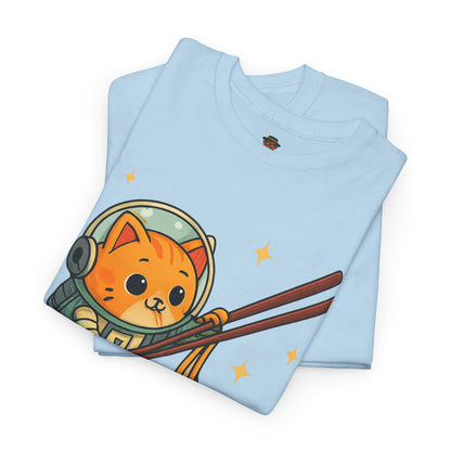Cute Cat Astronaut Tee, Unisex Cotton Shirt, Fun Graphic Tee for Cat Lovers, Gift for Birthdays, Cozy Casual Wear