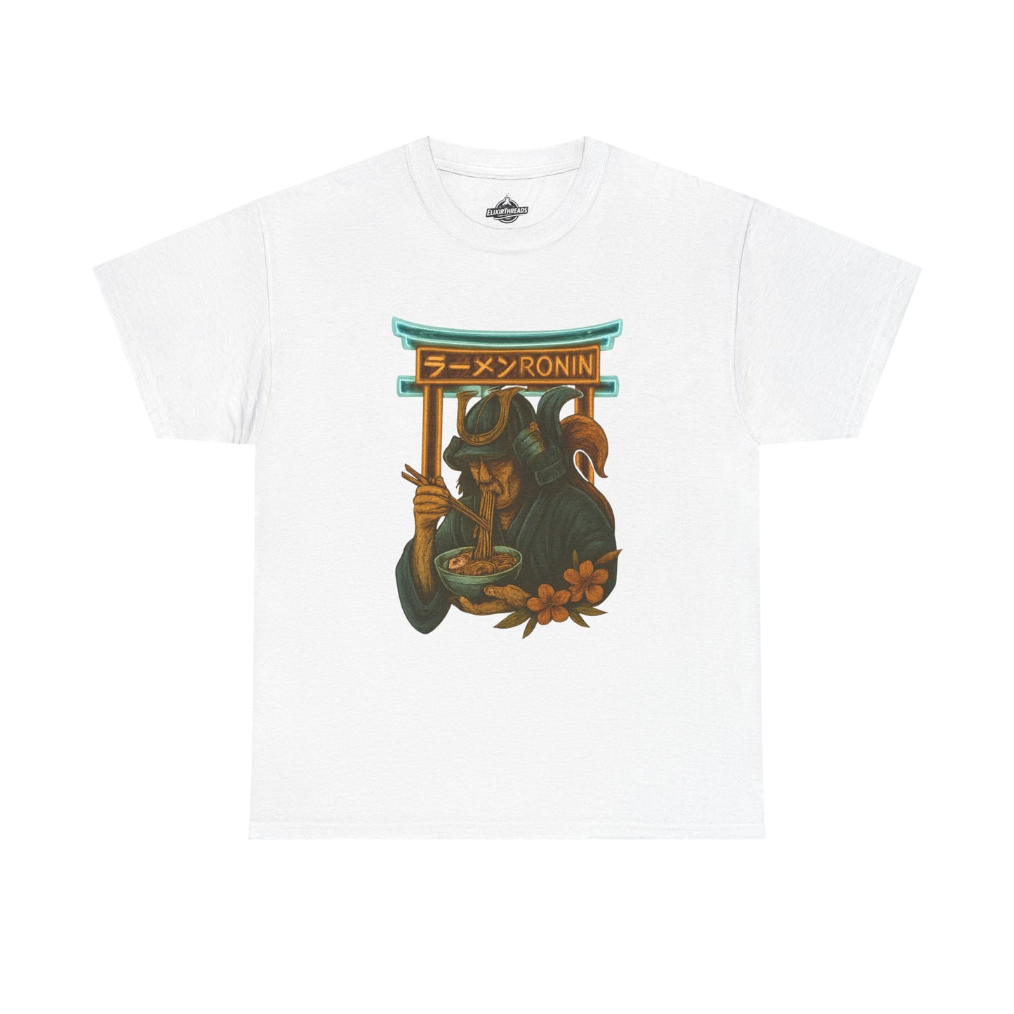 Ronin Ramen Tee: Unisex Cotton Shirt, Japanese Art, Foodie Gift, Anime Fashion, Casual Wear, Streetwear Style