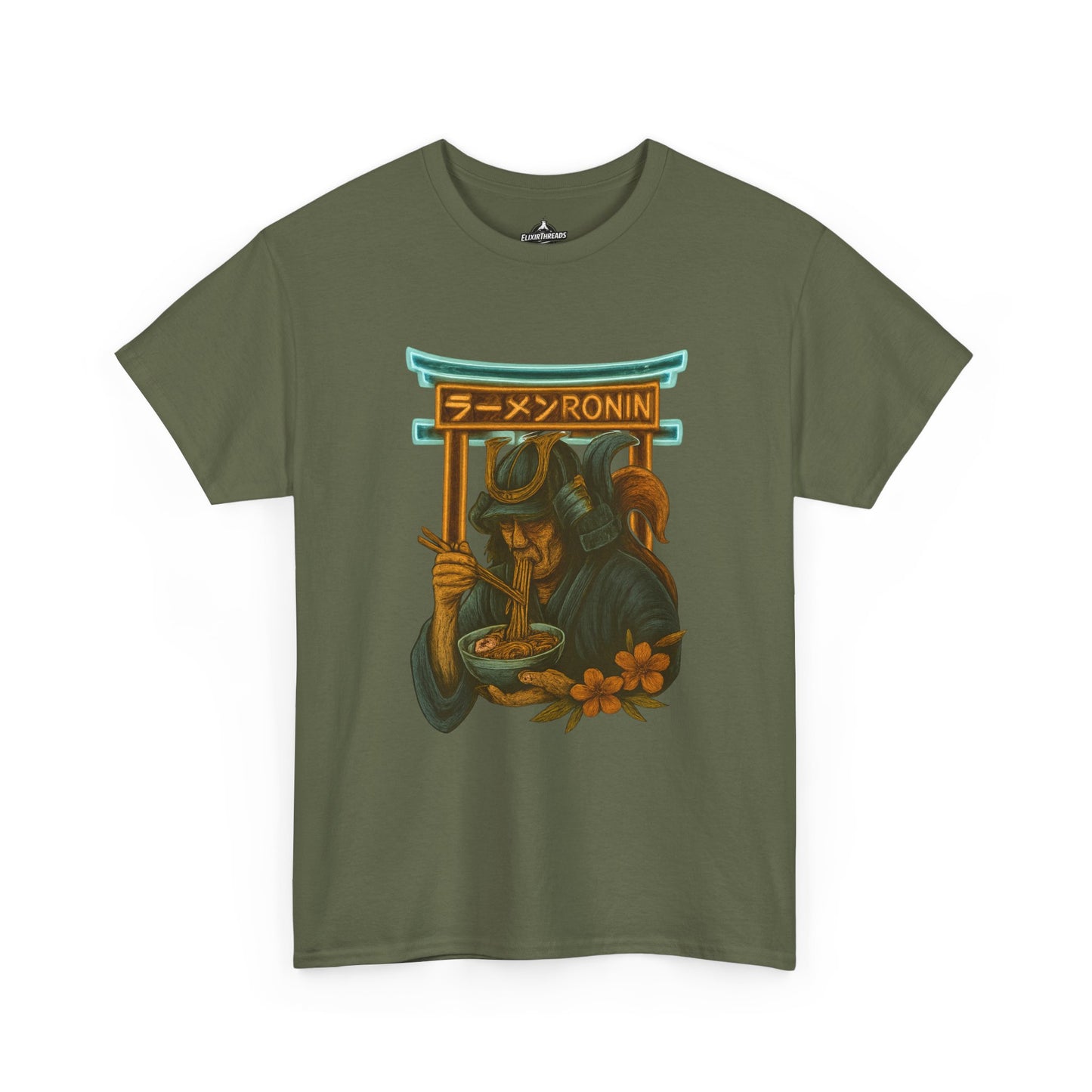 Ronin Ramen Tee: Unisex Cotton Shirt, Japanese Art, Foodie Gift, Anime Fashion, Casual Wear, Streetwear Style