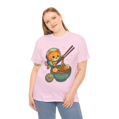Cute Cat Astronaut Tee, Unisex Cotton Shirt, Fun Graphic Tee for Cat Lovers, Gift for Birthdays, Cozy Casual Wear