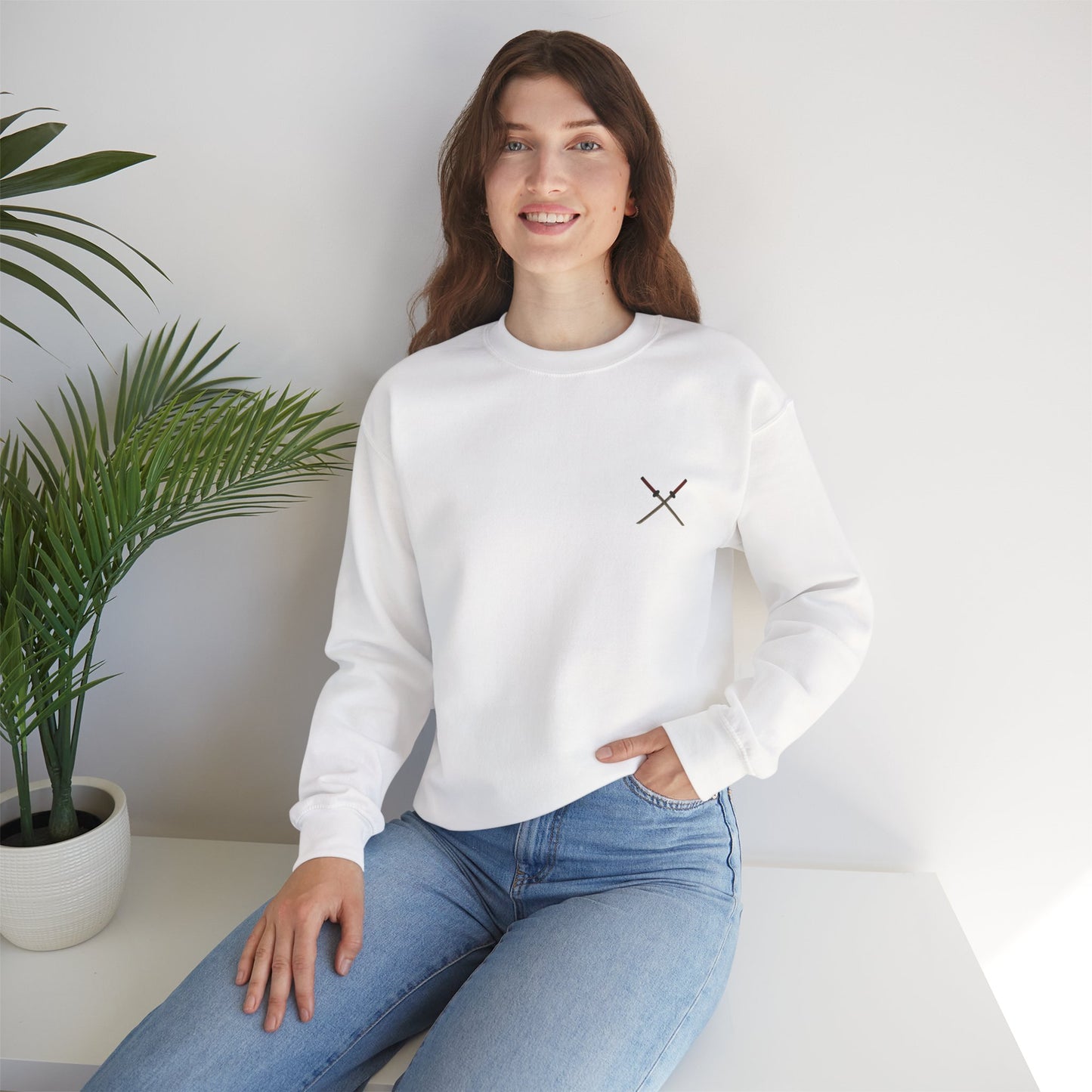Samurai Vibes Crewneck Sweatshirt, Unisex Heavy Blend, Cosplay Apparel, Casual Streetwear, Gift for Anime Fans, Fall/Winter Essential