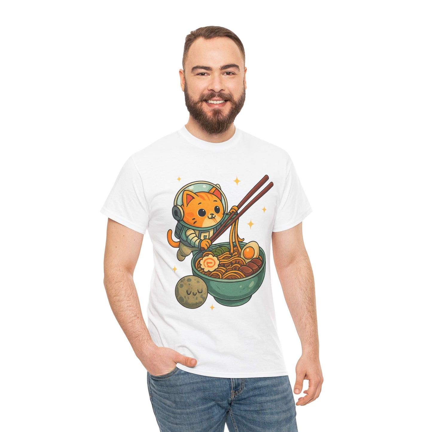 Cute Cat Astronaut Tee, Unisex Cotton Shirt, Fun Graphic Tee for Cat Lovers, Gift for Birthdays, Cozy Casual Wear