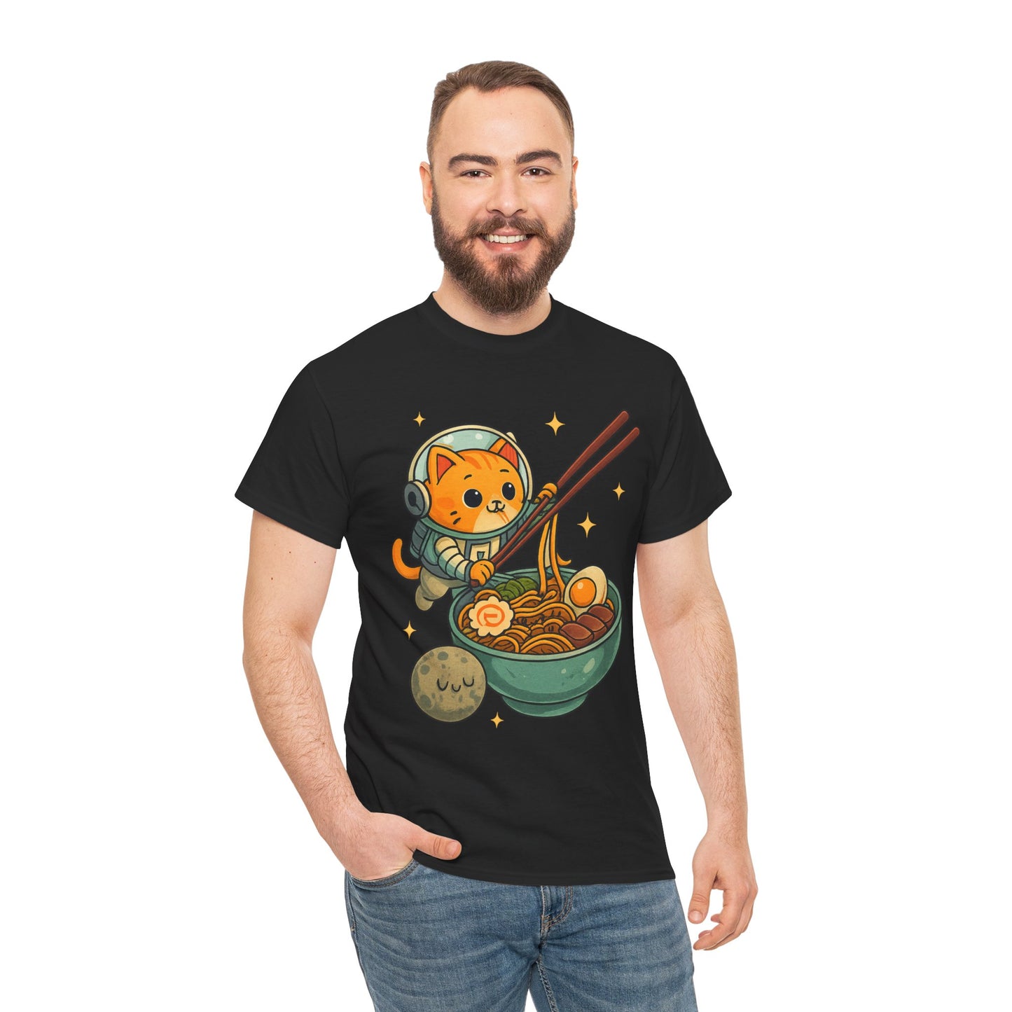 Cute Cat Astronaut Tee, Unisex Cotton Shirt, Fun Graphic Tee for Cat Lovers, Gift for Birthdays, Cozy Casual Wear