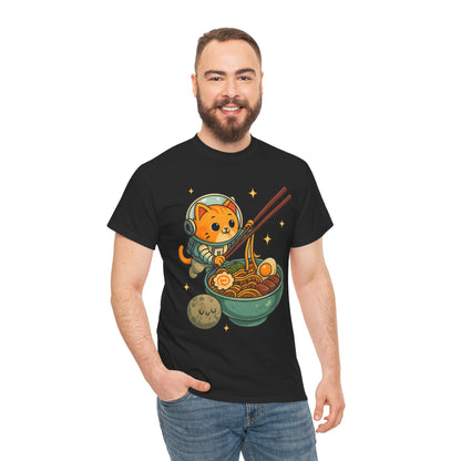 Cute Cat Astronaut Tee, Unisex Cotton Shirt, Fun Graphic Tee for Cat Lovers, Gift for Birthdays, Cozy Casual Wear