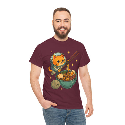 Cute Cat Astronaut Tee, Unisex Cotton Shirt, Fun Graphic Tee for Cat Lovers, Gift for Birthdays, Cozy Casual Wear