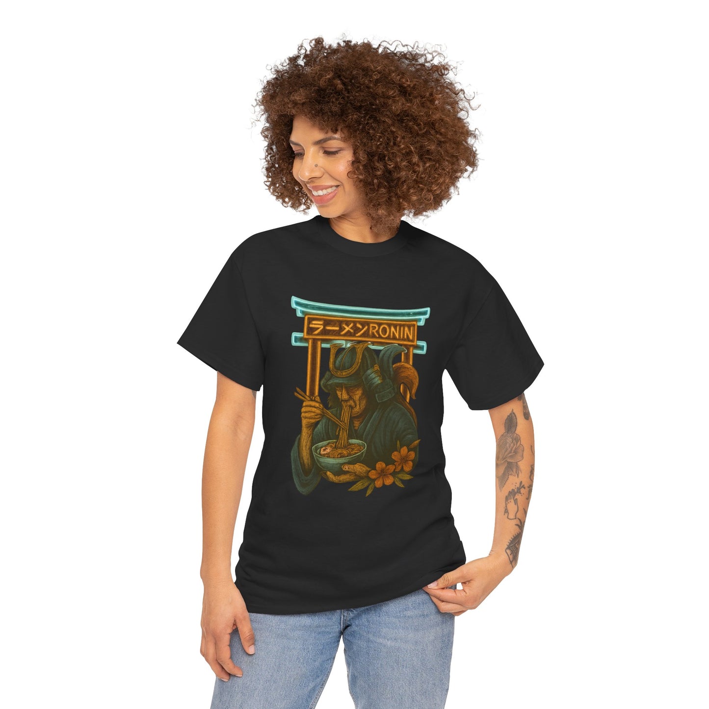 Ronin Ramen Tee: Unisex Cotton Shirt, Japanese Art, Foodie Gift, Anime Fashion, Casual Wear, Streetwear Style