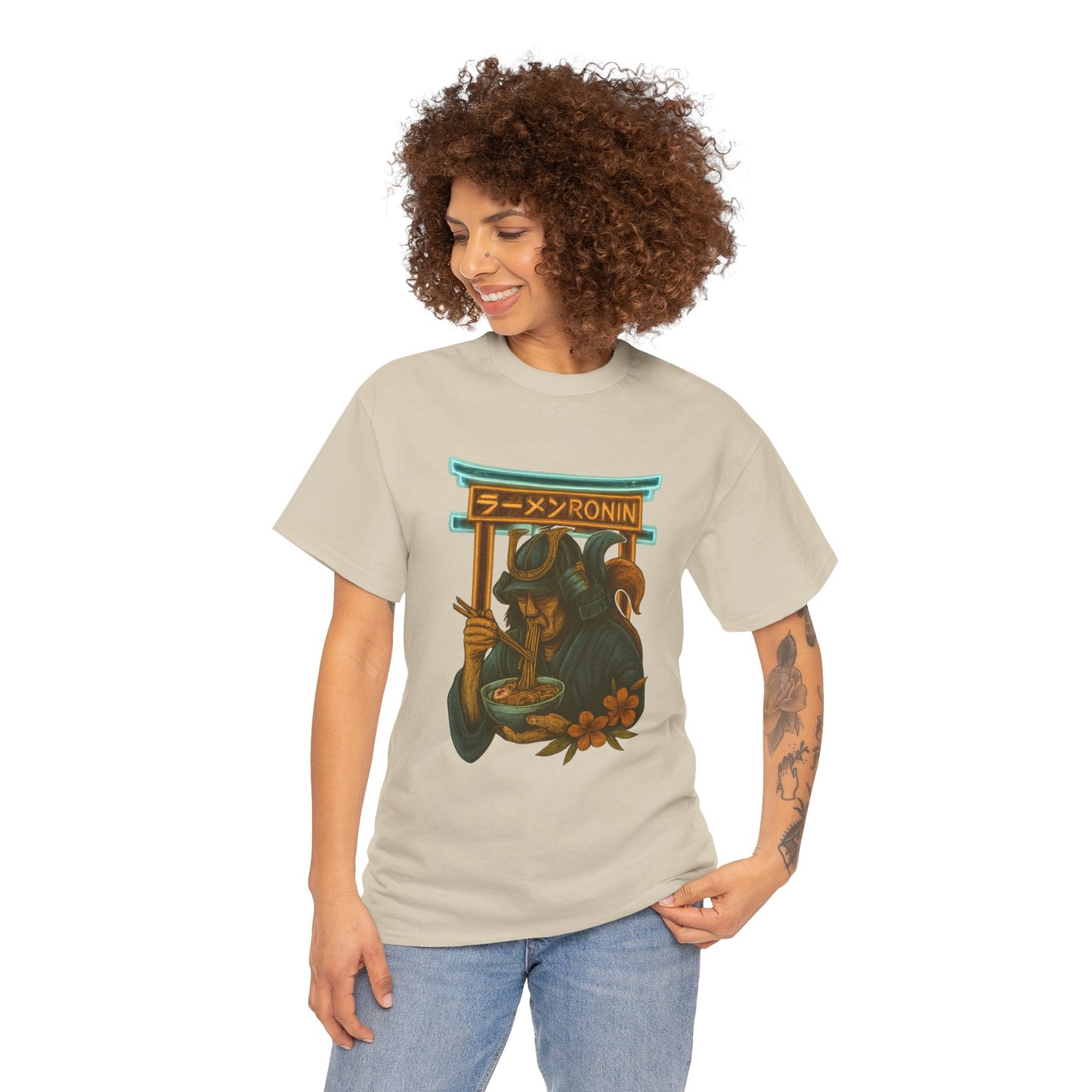 Ronin Ramen Tee: Unisex Cotton Shirt, Japanese Art, Foodie Gift, Anime Fashion, Casual Wear, Streetwear Style