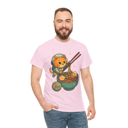 Cute Cat Astronaut Tee, Unisex Cotton Shirt, Fun Graphic Tee for Cat Lovers, Gift for Birthdays, Cozy Casual Wear