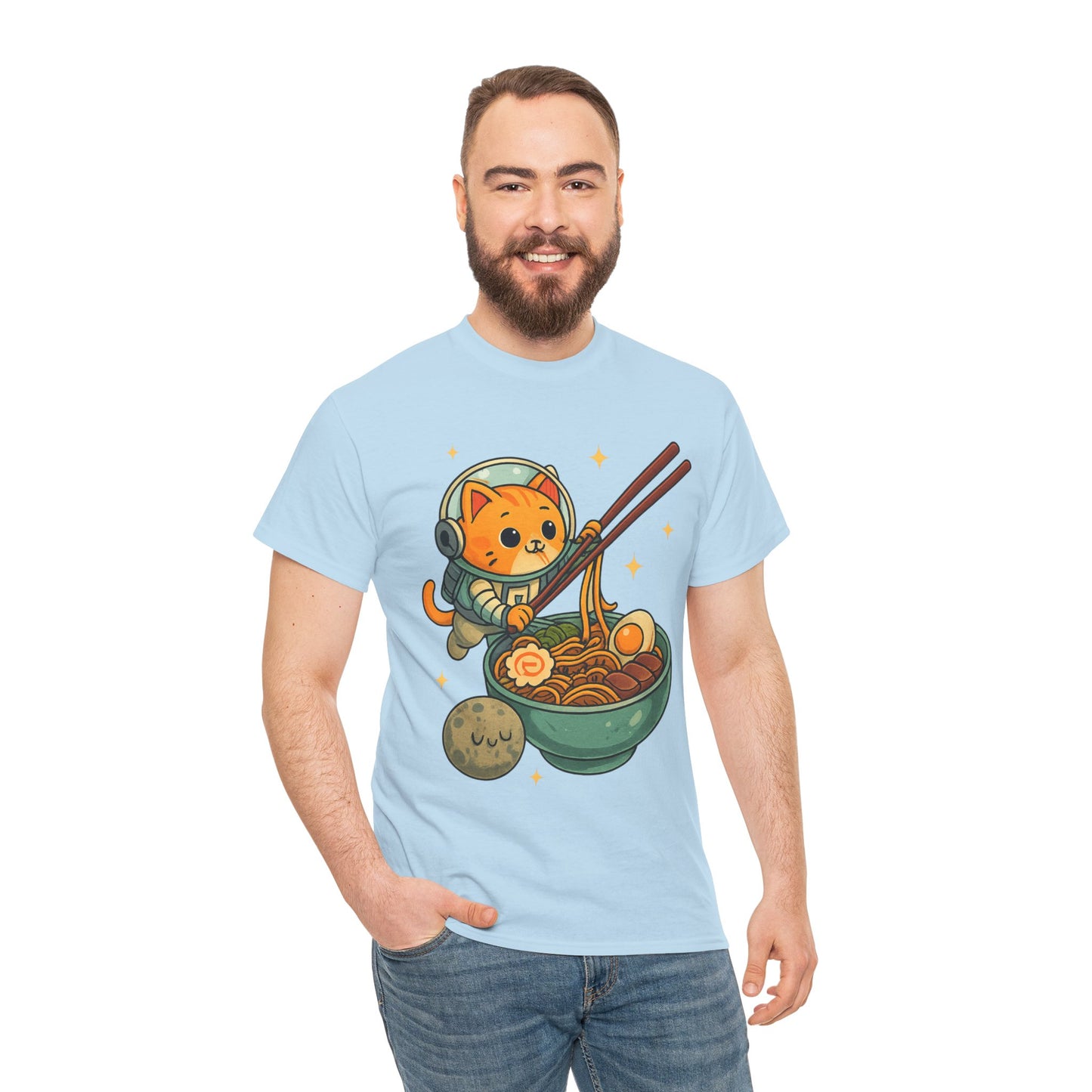 Cute Cat Astronaut Tee, Unisex Cotton Shirt, Fun Graphic Tee for Cat Lovers, Gift for Birthdays, Cozy Casual Wear