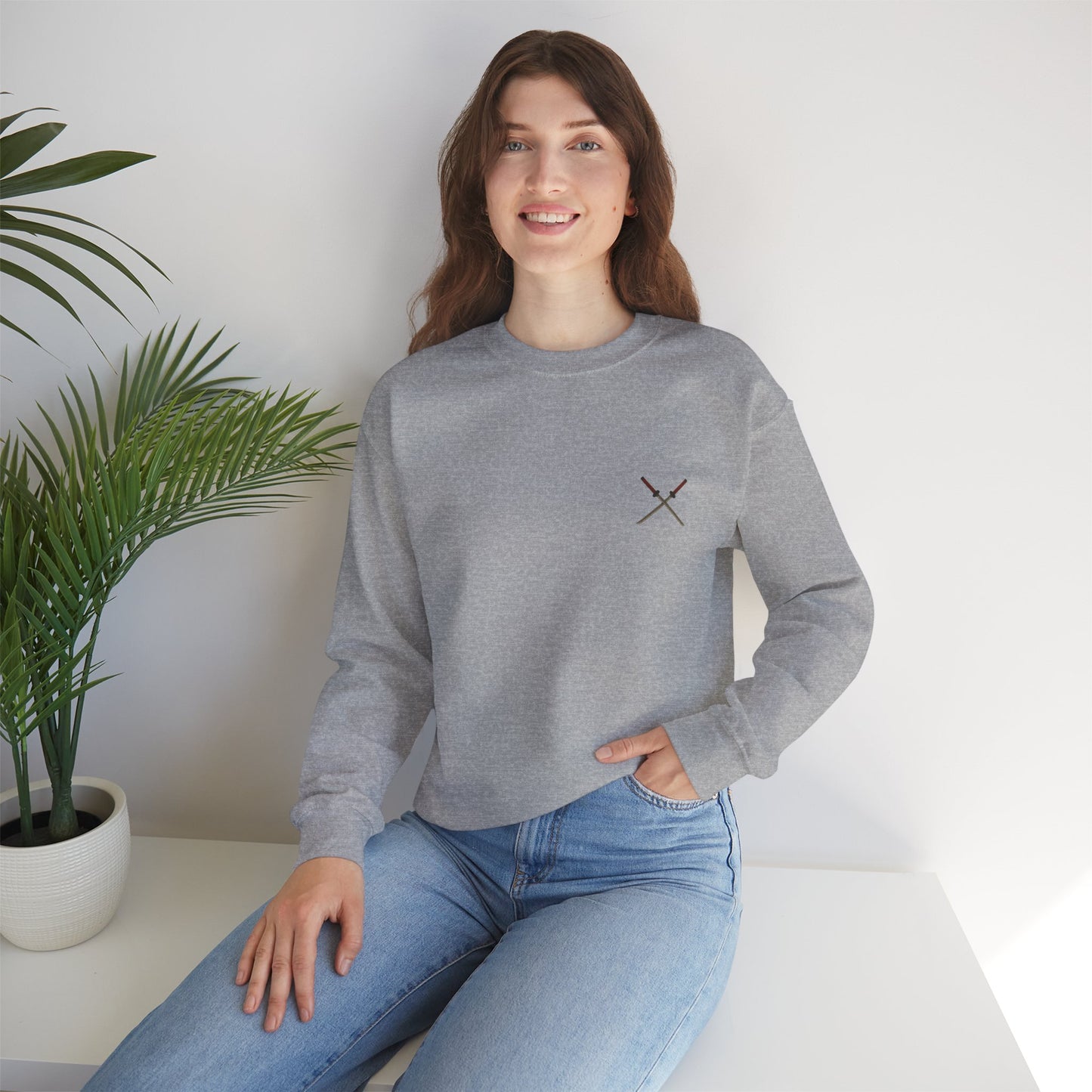 Samurai Vibes Crewneck Sweatshirt, Unisex Heavy Blend, Cosplay Apparel, Casual Streetwear, Gift for Anime Fans, Fall/Winter Essential