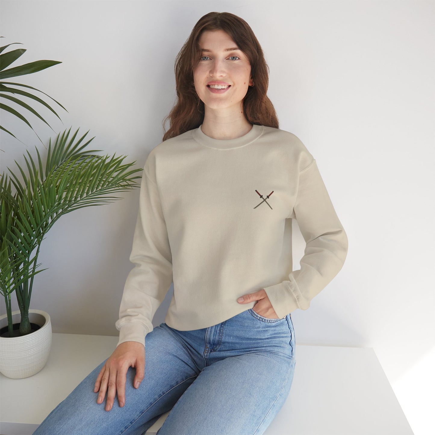 Samurai Vibes Crewneck Sweatshirt, Unisex Heavy Blend, Cosplay Apparel, Casual Streetwear, Gift for Anime Fans, Fall/Winter Essential