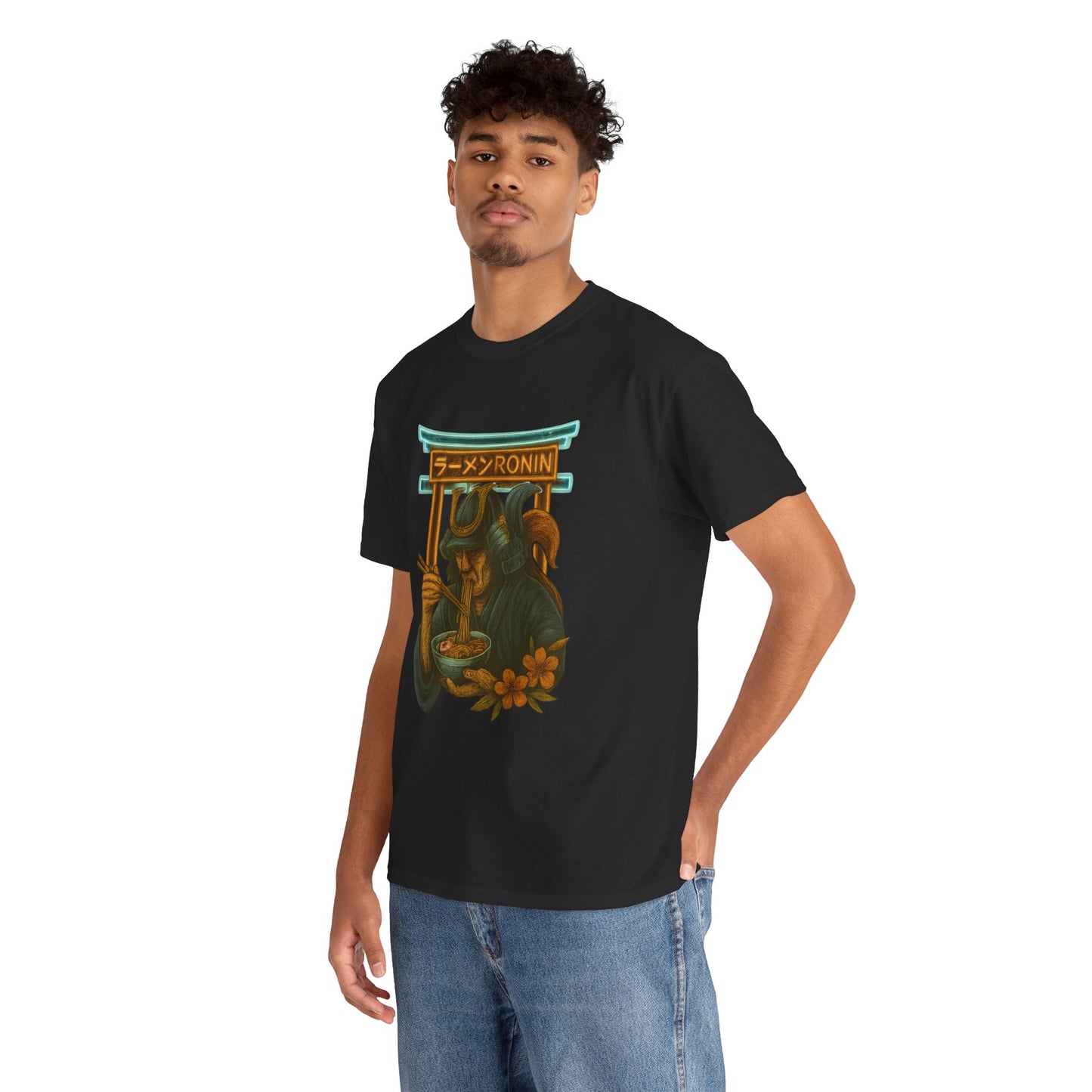Ronin Ramen Tee: Unisex Cotton Shirt, Japanese Art, Foodie Gift, Anime Fashion, Casual Wear, Streetwear Style