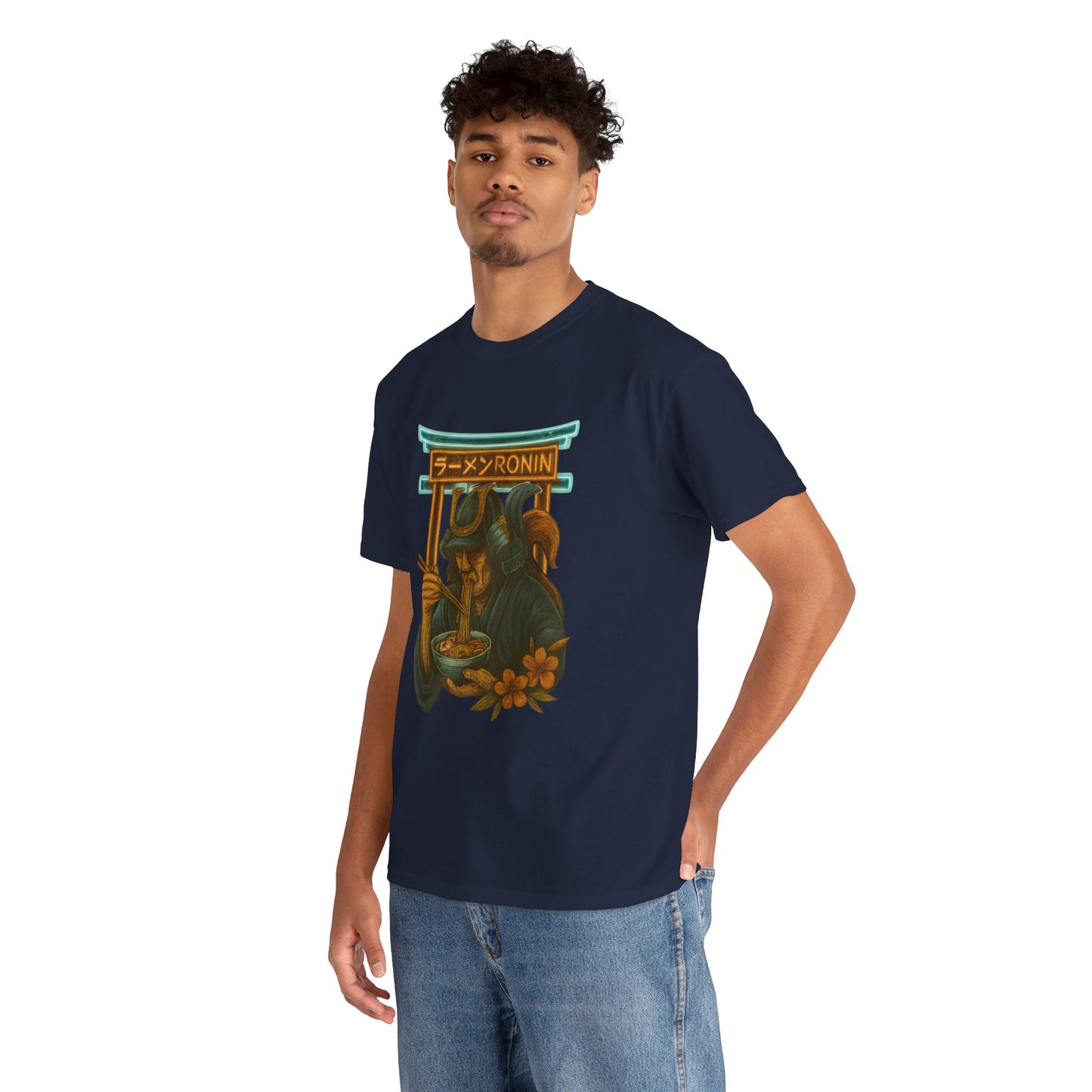 Ronin Ramen Tee: Unisex Cotton Shirt, Japanese Art, Foodie Gift, Anime Fashion, Casual Wear, Streetwear Style