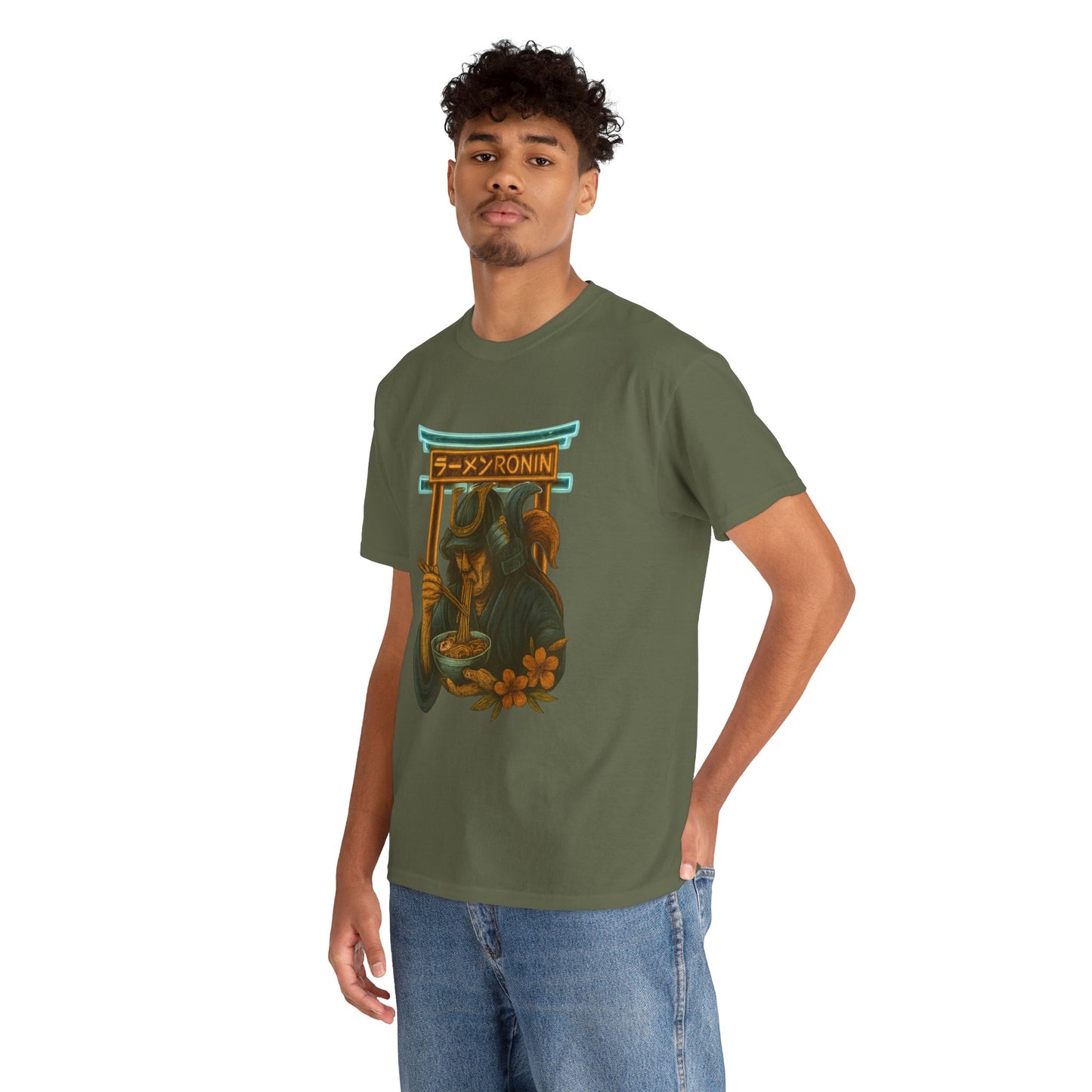 Ronin Ramen Tee: Unisex Cotton Shirt, Japanese Art, Foodie Gift, Anime Fashion, Casual Wear, Streetwear Style