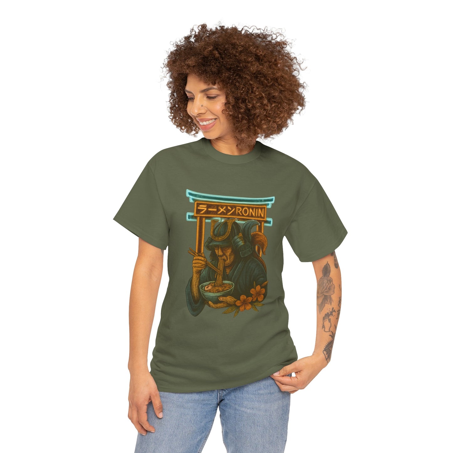 Ronin Ramen Tee: Unisex Cotton Shirt, Japanese Art, Foodie Gift, Anime Fashion, Casual Wear, Streetwear Style