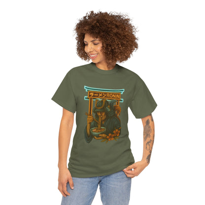 Ronin Ramen Tee: Unisex Cotton Shirt, Japanese Art, Foodie Gift, Anime Fashion, Casual Wear, Streetwear Style