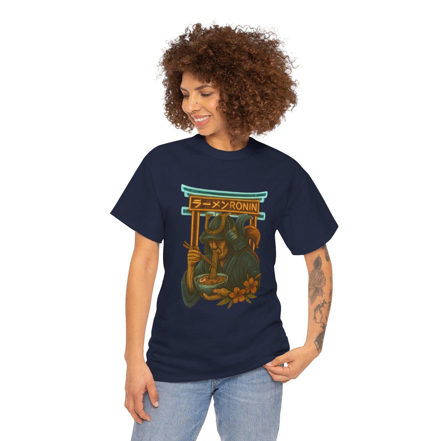 Ronin Ramen Tee: Unisex Cotton Shirt, Japanese Art, Foodie Gift, Anime Fashion, Casual Wear, Streetwear Style