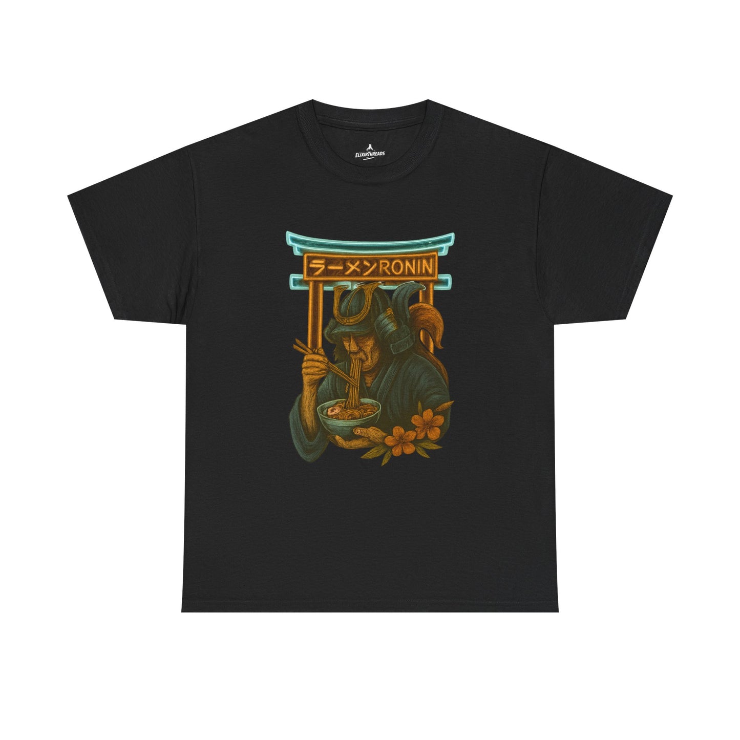 Ronin Ramen Tee: Unisex Cotton Shirt, Japanese Art, Foodie Gift, Anime Fashion, Casual Wear, Streetwear Style