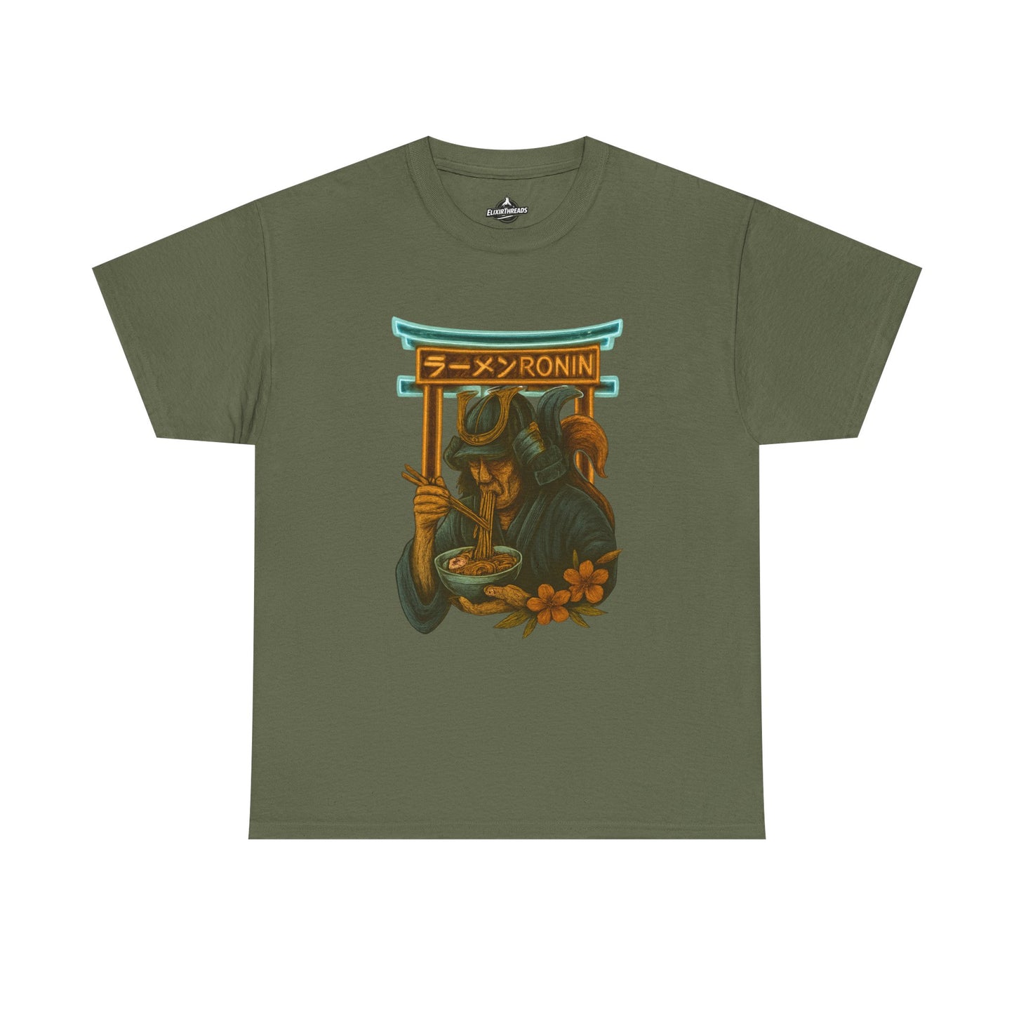 Ronin Ramen Tee: Unisex Cotton Shirt, Japanese Art, Foodie Gift, Anime Fashion, Casual Wear, Streetwear Style
