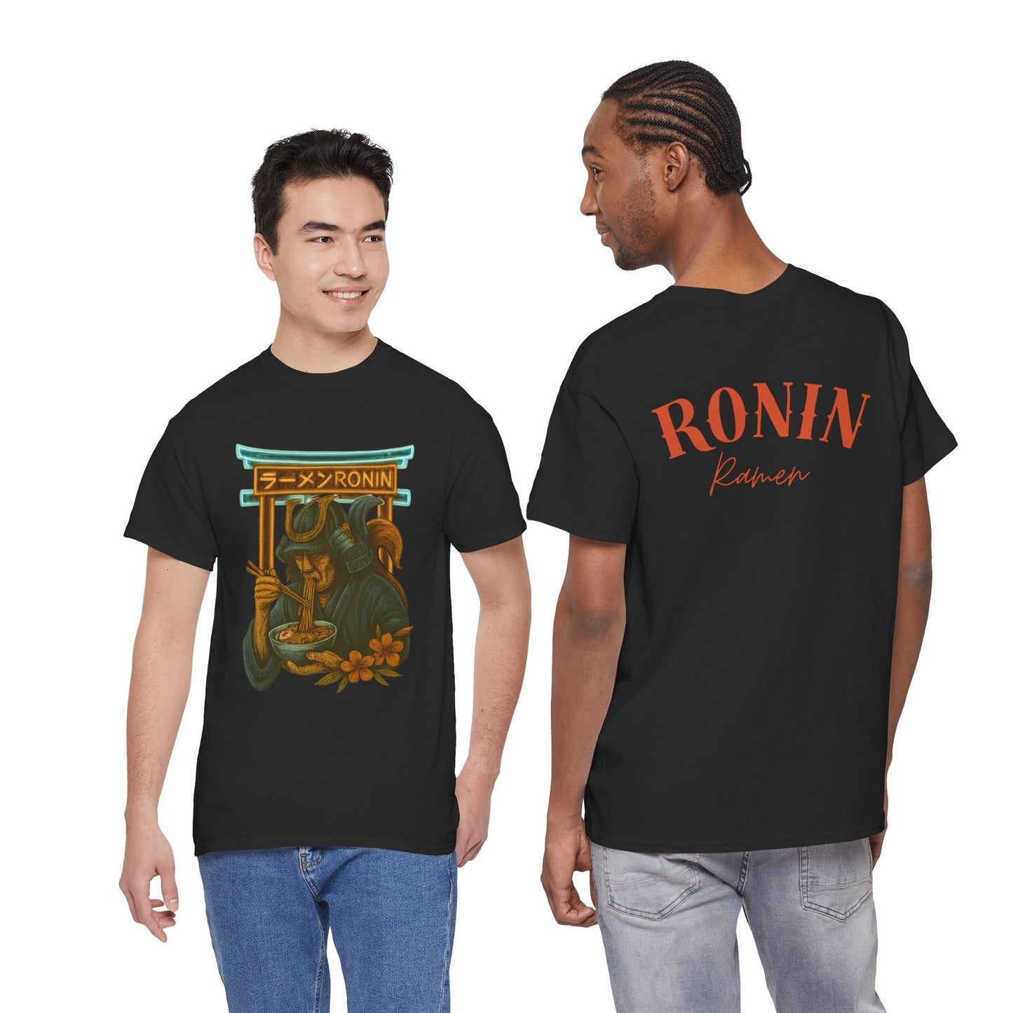 Ronin Ramen Tee: Unisex Cotton Shirt, Japanese Art, Foodie Gift, Anime Fashion, Casual Wear, Streetwear Style