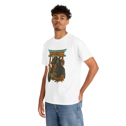 Ronin Ramen Tee: Unisex Cotton Shirt, Japanese Art, Foodie Gift, Anime Fashion, Casual Wear, Streetwear Style