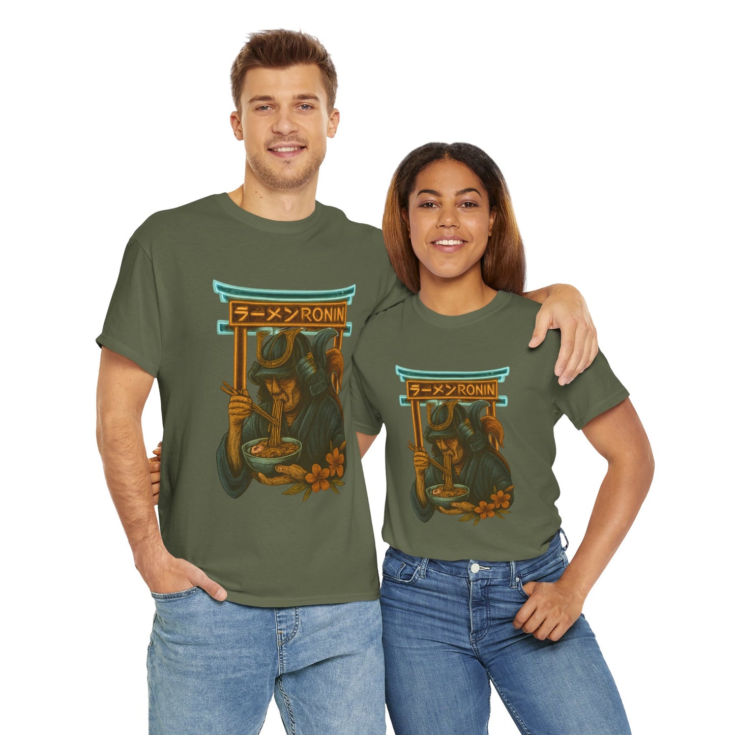 Ronin Ramen Tee: Unisex Cotton Shirt, Japanese Art, Foodie Gift, Anime Fashion, Casual Wear, Streetwear Style