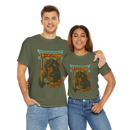 Ronin Ramen Tee: Unisex Cotton Shirt, Japanese Art, Foodie Gift, Anime Fashion, Casual Wear, Streetwear Style