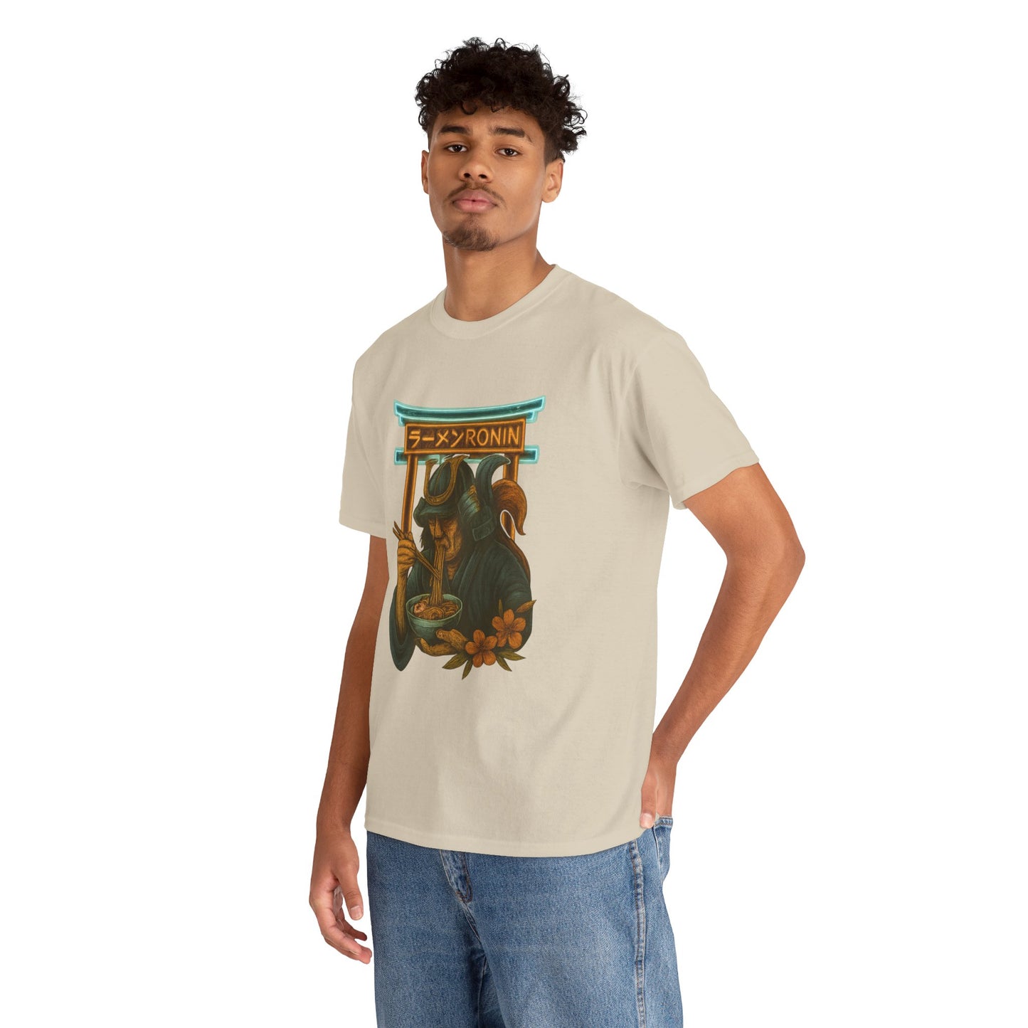 Ronin Ramen Tee: Unisex Cotton Shirt, Japanese Art, Foodie Gift, Anime Fashion, Casual Wear, Streetwear Style