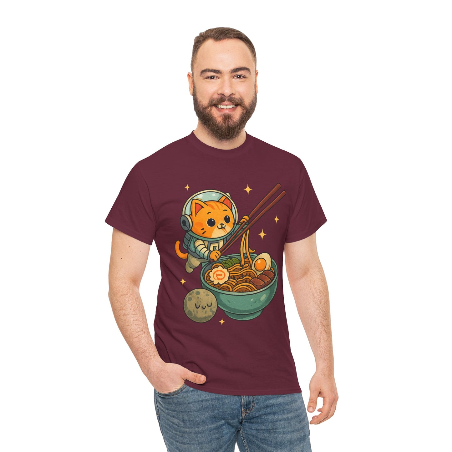 Cute Cat Astronaut Tee, Unisex Cotton Shirt, Fun Graphic Tee for Cat Lovers, Gift for Birthdays, Cozy Casual Wear